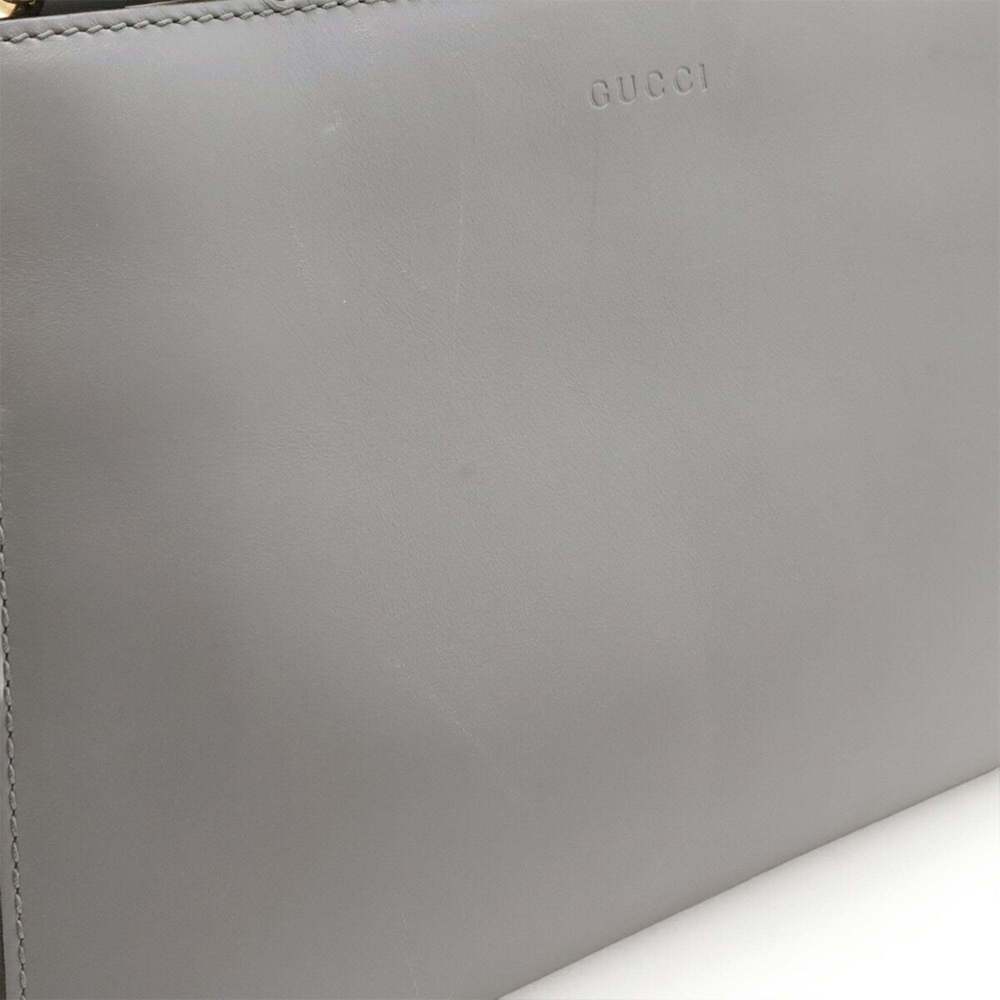 GUCCI White Pearl Leather Bamboo Shoulder Bag - Picture 6 of 10
